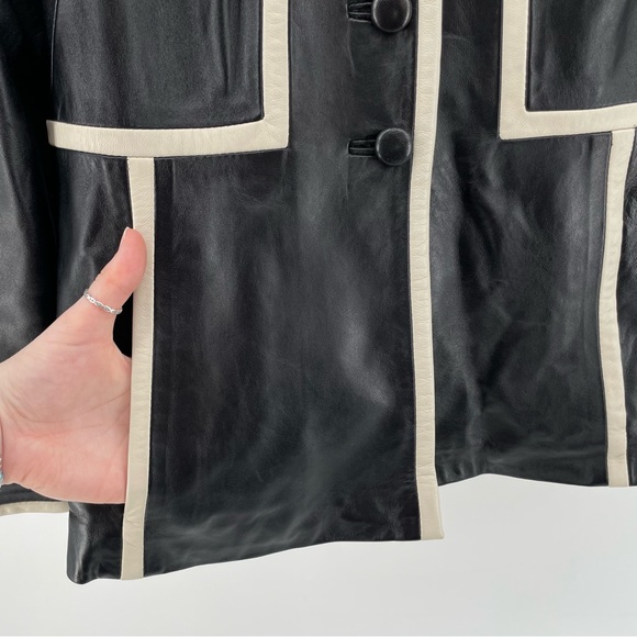 Vintage Chosen Couture Collection Leather Jacket Black Mink Trim L - Picture 3 of 8